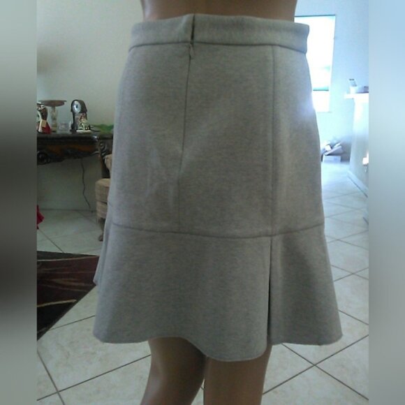BNWOT MADEWELL SZ. 2 MINI SKIRT PLEATED HEATHERED GREY SHARP CLASSY & ELEGANT - Picture 3 of 10